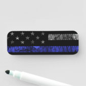 Porte-nom Indicateur de la ligne bleue mince de la police (En situation)