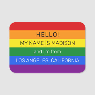 Porte-nom Indicateur Rainbow texte personnalisé