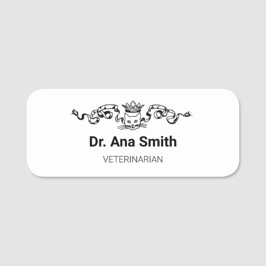 Porte-nom Industrie vétérinaire de chat illustrée (Devant)