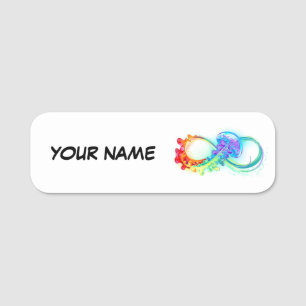 Porte-nom Infini avec méduse arc-en-ciel