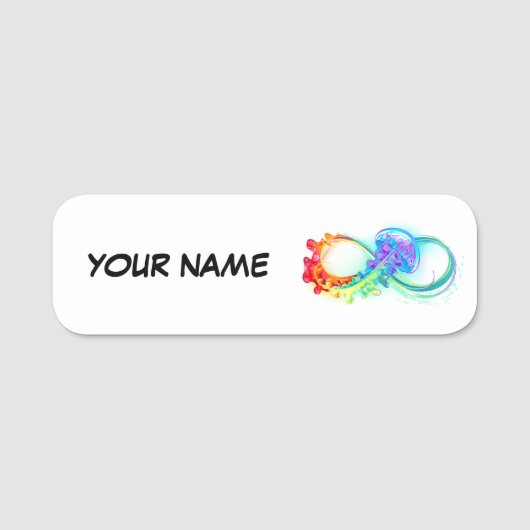 Porte-nom Infinity avec Rainbow Jellyfish (Devant)