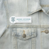 Porte-nom Infirmière inscrite - Logo - Bleu Turquoise (En situation)