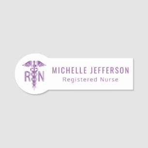 Porte-nom Infirmière inscrite - Logo - Violet