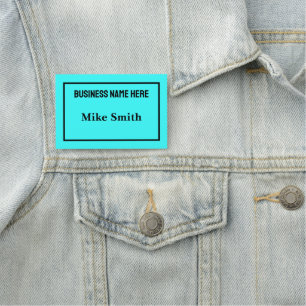 Porte-nom Insigne de nom bleu Aqua personnalisé