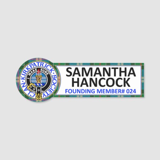 PORTE-NOM INSIGNE NOM CKS #024 SAMANTHA HANCOCK (Devant)