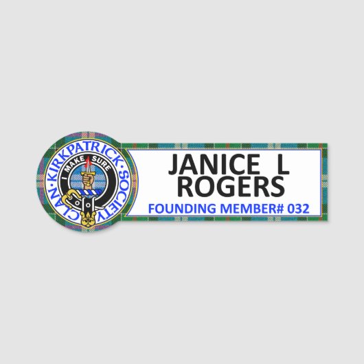 PORTE-NOM INSIGNE NOM CKS #032 JANICE L ROGERS (Devant)