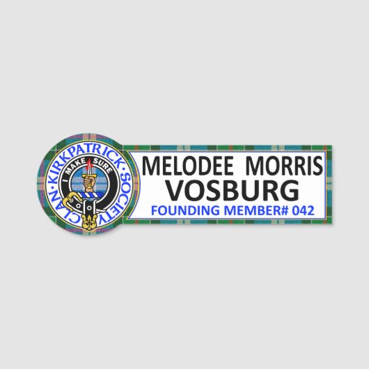 PORTE-NOM INSIGNE NOM CKS 042 MELODEE MORRIS VOSBURG (Devant)