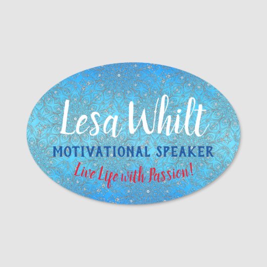 Porte-nom Inspirations Peacock Turquoise (Devant)