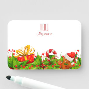 Porte-nom Invitation de fête de vacances HELLO nom tags