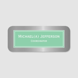 Porte-nom Island Light Green, Silver Metallic Luxe Élégant