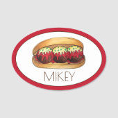 Porte-nom Italien Food Meatball Sub Sandwich Restaurant (Devant)