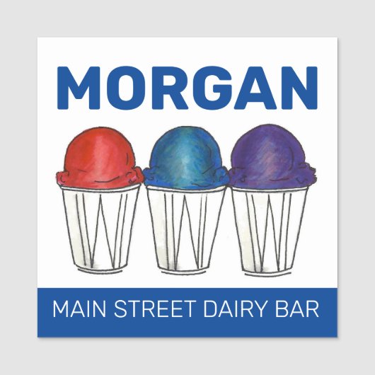 Porte-nom Italien Ices Sno Cone Shaved Ice Piragua (Devant)