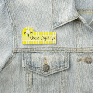 Porte-nom Jaune fluide Lecture facile