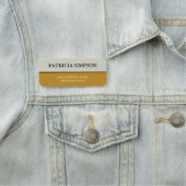 Porte-nom Jaune Moutarde Moderne Beige Ecru Fusion (En situation)