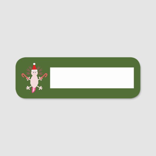 Porte-nom Joli Axolotl de Noël (Devant)