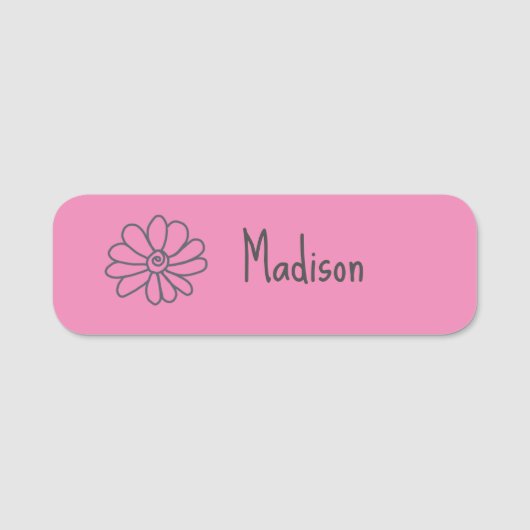 Porte-nom Joli, Fleur Rose Quirky (Devant)