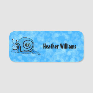 Porte-nom Joli Snail Tie Dye Blue Shell sur Aqua