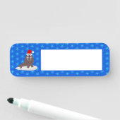 Porte-nom Joli Walrus de Noël et Snowflakes (En situation)