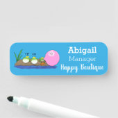 Porte-nom Jolie grenouilles drôles bubblegum dessin animé il (En situation)