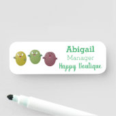 Porte-nom Jolie olives joyeux chantant dessin animé (En situation)