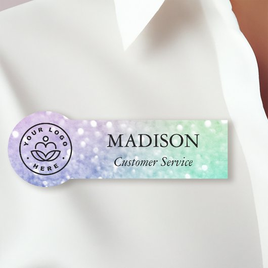 Porte-nom Jolie Parties scintillant Holographique Fille Glam