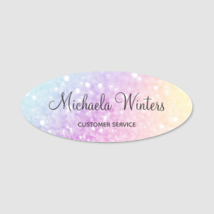 Porte-nom Jolie Parties scintillant Holographique Fille Glam