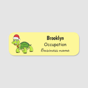 Porte-nom Jolie tortue en chapeau de Père Noël