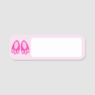 Porte-nom Jolis pieds de lapin rose pour Baby Shower fille
