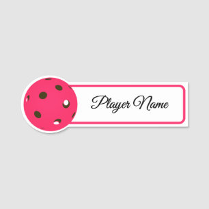 Porte-nom Joueur de Pickleball Balle de Pickleball Rose Pers