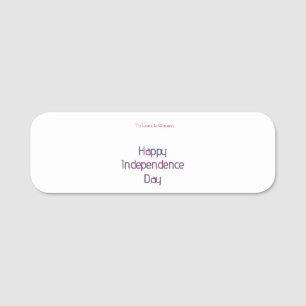Porte-nom joyeuse fête de l'indépendance nom date simple rou