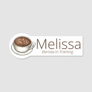 Porte-nom Latte Coffee Cup Barista Cappuccino Espresso Boire