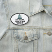 Porte-nom Le logo d'affaires choisissent votre ovale fait (En situation)