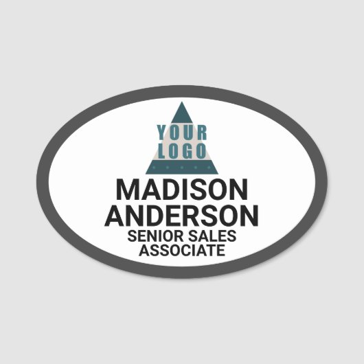 Porte-nom Le logo d'affaires choisissent votre ovale fait (Devant)