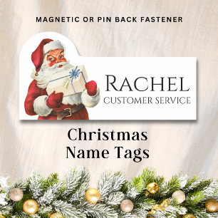 Porte-nom Le Père Noël livre un cadeau Nom personnalisé