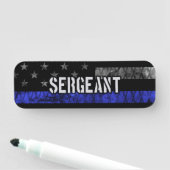 Porte-nom Le sergent Thin Blue Line Distresse (En situation)