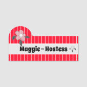 Porte-nom Lecture simple Fluorescent Rouge (Devant)