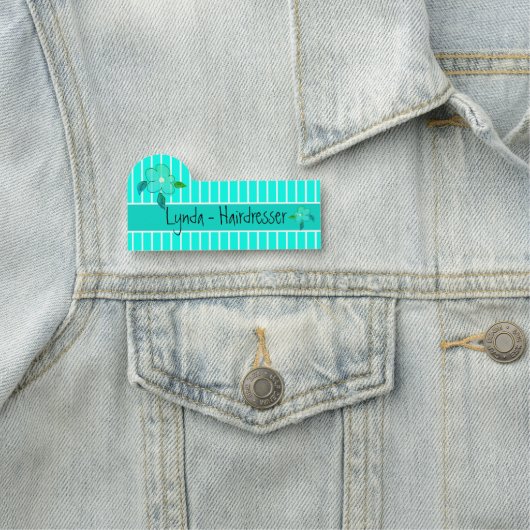 Porte-nom Lecture Turquoise fluide (En situation)