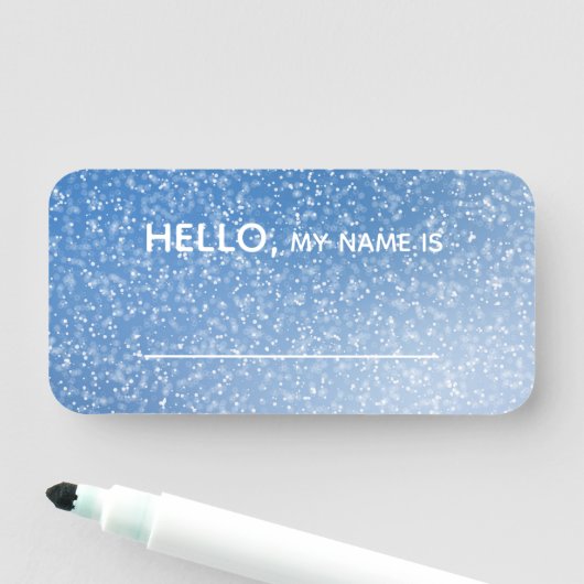 Porte-nom Les étincelles bleues bonjour mon nom est (En situation)