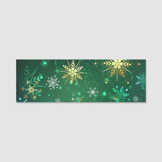 Porte-nom Les flocons dorés de Noël sur l'Arrière - plan ver (Devant)