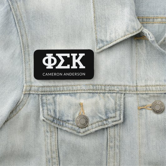 Porte-nom Lettres Phi Sigma Kappa (En situation)