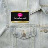 Porte-nom Lèvres roses chaudes Illustration brillante (En situation)