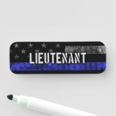 Porte-nom Lieutenant Thin Blue Line Drapeau désorganisé (En situation)