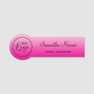 Porte-nom Light and Hot Pink Gradient Logo Name Title