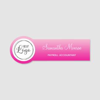 Porte-nom Light and Hot Pink Ombre Logo Name Title