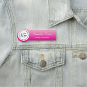 Porte-nom Light and Hot Pink Ombre Logo Name Title (En situation)