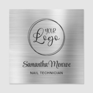 Porte-nom Light Silver Ombre Your Business Logo Here