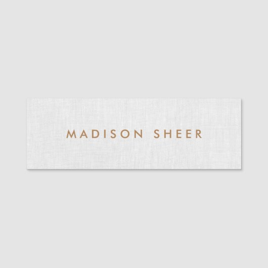 Porte-nom Linge gris simple Personnel professionnel Employé (Devant)