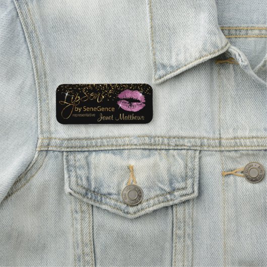 Porte-nom Lipsense avec lèvres roses (En situation)