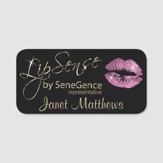 Porte-nom Lipsense - Lèvres roses (Devant)