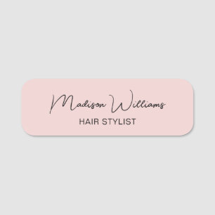 Porte-nom Liste de cheveux rose moderne